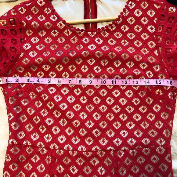 NWOT Dex Red Lace Shift Dress - Picture 7 of 11